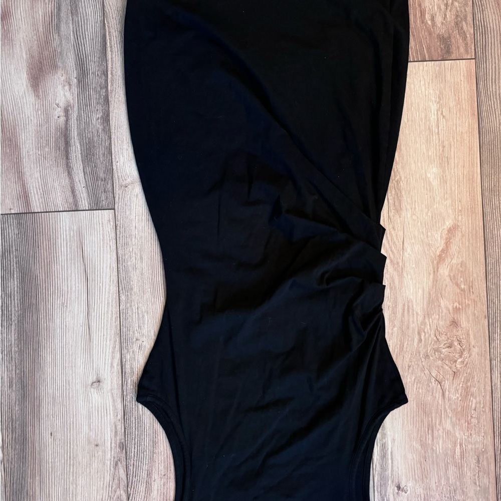Athleta Black Ruched Sheath Mini Dress Medium - Picture 5 of 5